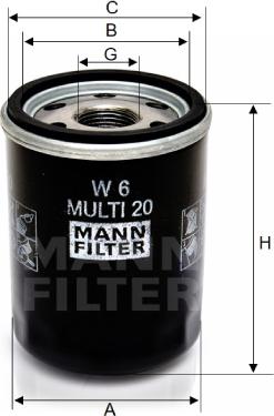 Mann-Filter W 6 MULTI 20 - Масляный фильтр autosila-amz.com