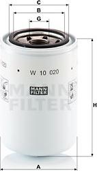 Mann-Filter W 10 020 - фильтр масляный! H136 D93\BOBCAT autosila-amz.com