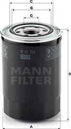 Mann-Filter W 10 703 - MANN W 10 703 Фильтр масляный (26311-45001) (26311-45010) autosila-amz.com
