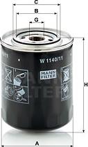 Mann-Filter W 1140/11 - Масляный фильтр autosila-amz.com