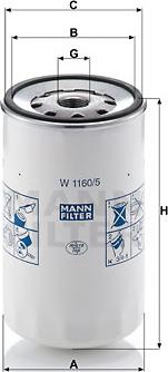 Mann-Filter W 1160/5 - Масляный фильтр autosila-amz.com