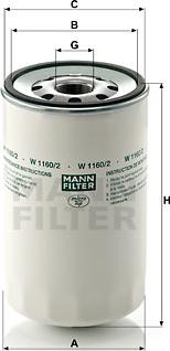 Mann-Filter W 1160/2 - Масляный фильтр autosila-amz.com