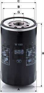 Mann-Filter W 1160 - Масляный фильтр autosila-amz.com