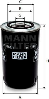 Mann-Filter W 1168/5 - Масляный фильтр autosila-amz.com