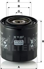 Mann-Filter W 11 007 - Масляный фильтр autosila-amz.com