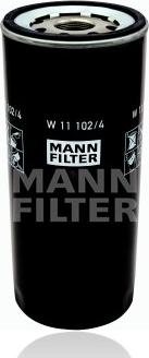 Mann-Filter W 11 102/4 - ФИЛЬТР МАСЛЯНЫЙ W11102/4 h256 (W11102/20) Mann Filter autosila-amz.com