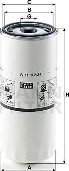 Mann-Filter W 11 102/34 - Масляный фильтр autosila-amz.com