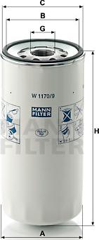 Mann-Filter W 1170/9 - Масляный фильтр autosila-amz.com