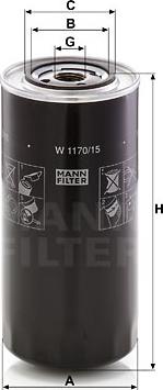 Mann-Filter W 1170/15 - Масляный фильтр autosila-amz.com