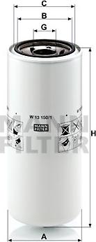 Mann-Filter W 13 150/1 - Масляный фильтр autosila-amz.com