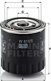 Mann-Filter W 815/5 - Масляный фильтр autosila-amz.com