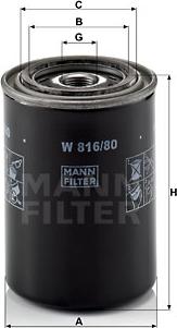 Mann-Filter W 816/80 - Масляный фильтр autosila-amz.com
