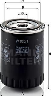 Mann-Filter W 830/1 - Масляный фильтр autosila-amz.com