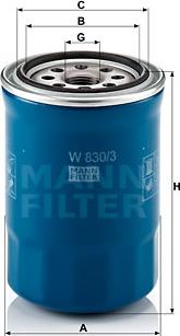 Mann-Filter W 830/3 - Масляный фильтр autosila-amz.com