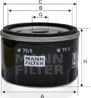 Mann-Filter W 75/5 - Масляный фильтр autosila-amz.com