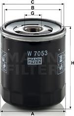 Mann-Filter W 7053 - W 7053_фильтр масляный!\ Citroen C4 2.0 16V 04>/C5 1.8 16V/3.0/2.2HDi 04>,Peugeot 407 1.8-2.2 04> autosila-amz.com