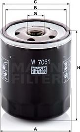 Mann-Filter W 7061 - Фильтр масляный MAZDA 3 III/6 III/CX-5 2011-> mot.SkyActiv MANN-FILTER W 7061 autosila-amz.com
