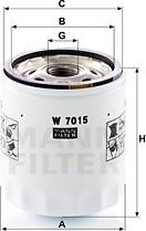 Mann-Filter W 7015 - Масляный фильтр autosila-amz.com