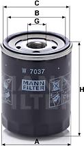 Mann-Filter W 7037 - Масляный фильтр autosila-amz.com