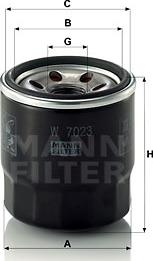 Mann-Filter W 7023 - Фильтр масляный для а/м Hyundai Solaris 2017- 1.4/Kia Rio 2017- 1.4 MANN autosila-amz.com