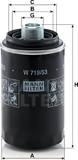 Mann-Filter W 719/53 - Масляный фильтр autosila-amz.com