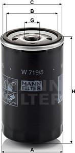 Mann-Filter W 719/5 - Масляный фильтр autosila-amz.com