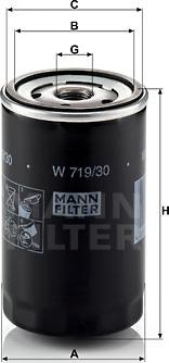 Mann-Filter W 719/30 - Масляный фильтр autosila-amz.com