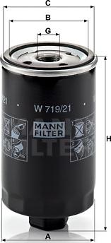 Mann-Filter W 719/21 - Масляный фильтр autosila-amz.com