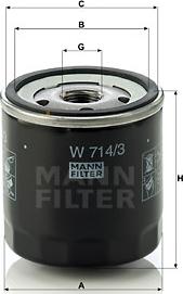 Mann-Filter W 714/3 - Масляный фильтр autosila-amz.com
