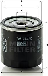 Mann-Filter W 714/2 - Масляный фильтр autosila-amz.com