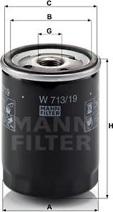 Mann-Filter W 713/19 - Масляный фильтр autosila-amz.com