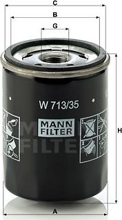 Mann-Filter W 713/35 - Масляный фильтр autosila-amz.com