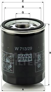 Mann-Filter W 713/29 - Масляный фильтр autosila-amz.com