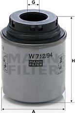 Mann-Filter W 712/94 - Масляный фильтр autosila-amz.com