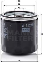 Mann-Filter W 712/98 - Масляный фильтр autosila-amz.com