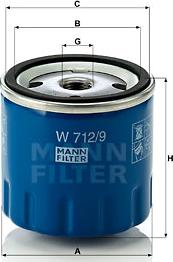Mann-Filter W 712/9 - Масляный фильтр autosila-amz.com