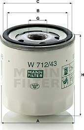 Mann-Filter W 712/43 - Масляный фильтр autosila-amz.com