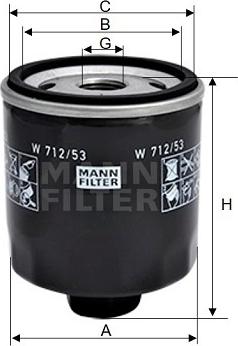 Mann-Filter W 712/53 - Масляный фильтр autosila-amz.com