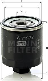 Mann-Filter W 712/52 - Масляный фильтр autosila-amz.com