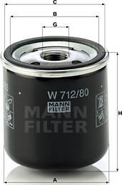 Mann-Filter W 712/80 - Масляный фильтр autosila-amz.com