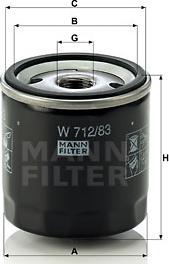 Mann-Filter W 712/83 - Масляный фильтр autosila-amz.com