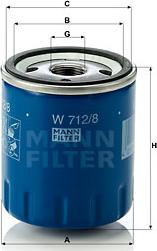 Mann-Filter W 712/8 - Масляный фильтр autosila-amz.com