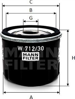 Mann-Filter W 712/30 - Масляный фильтр autosila-amz.com