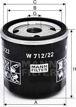 Mann-Filter W 712/22 - Масляный фильтр autosila-amz.com