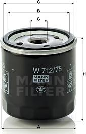 Mann-Filter W 712/75 - Масляный фильтр autosila-amz.com