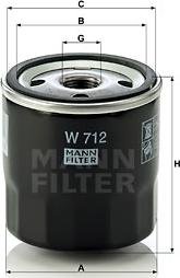 Mann-Filter W 712 - Масляный фильтр autosila-amz.com