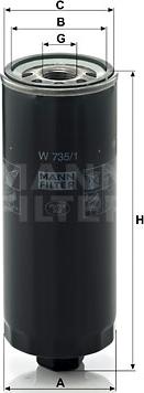 Mann-Filter W 735/1 - Масляный фильтр autosila-amz.com
