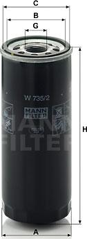 Mann-Filter W 735/2 - Масляный фильтр autosila-amz.com
