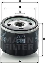 Mann-Filter W 77 - Масляный фильтр autosila-amz.com