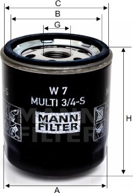 Mann-Filter W 7 MULTI 3/4-S - Масляный фильтр autosila-amz.com